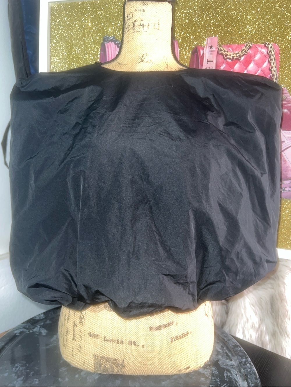 nocturne black puff siyah top